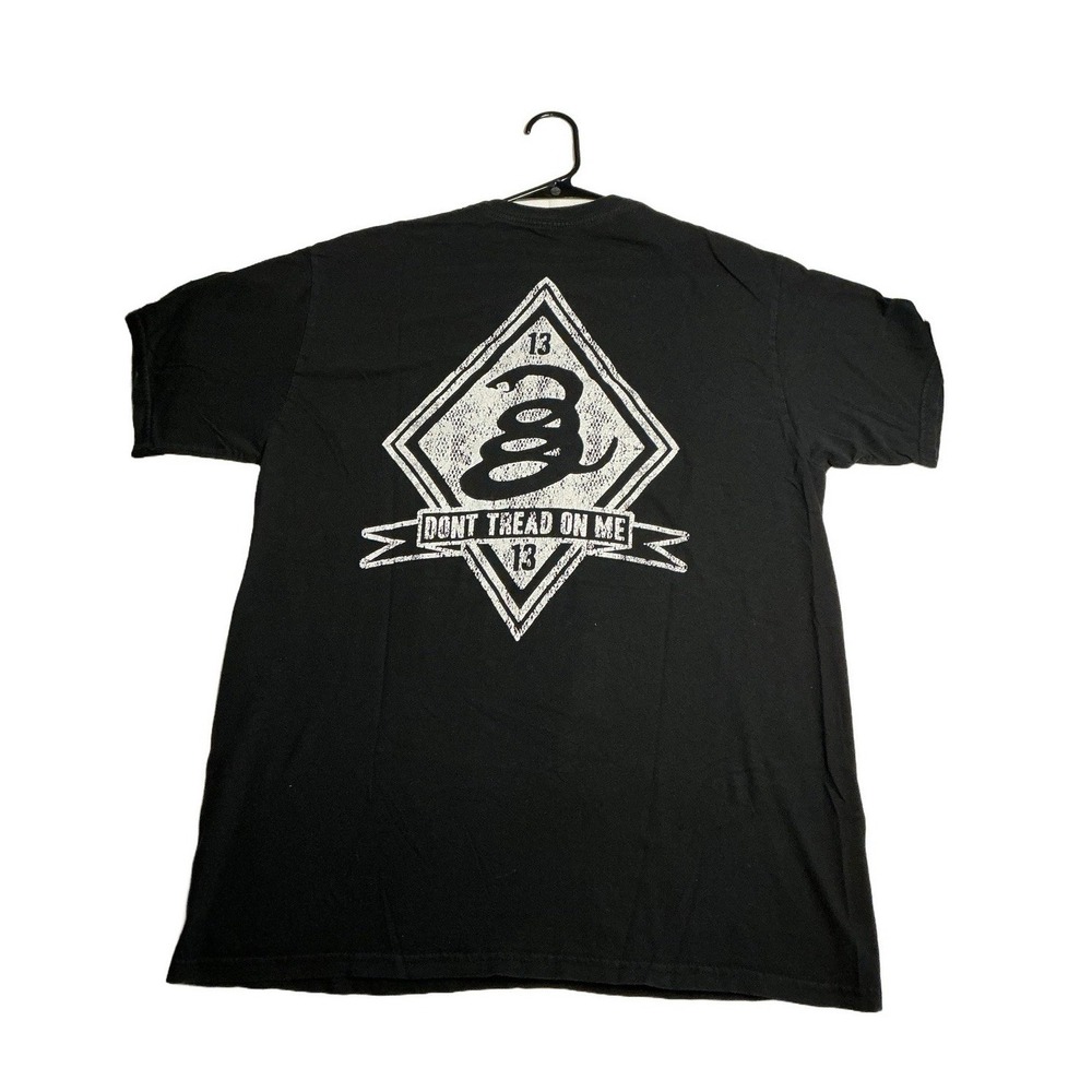 Mens Don't Tread on Me T Shirt Size L Black Double Sided Graphic Official